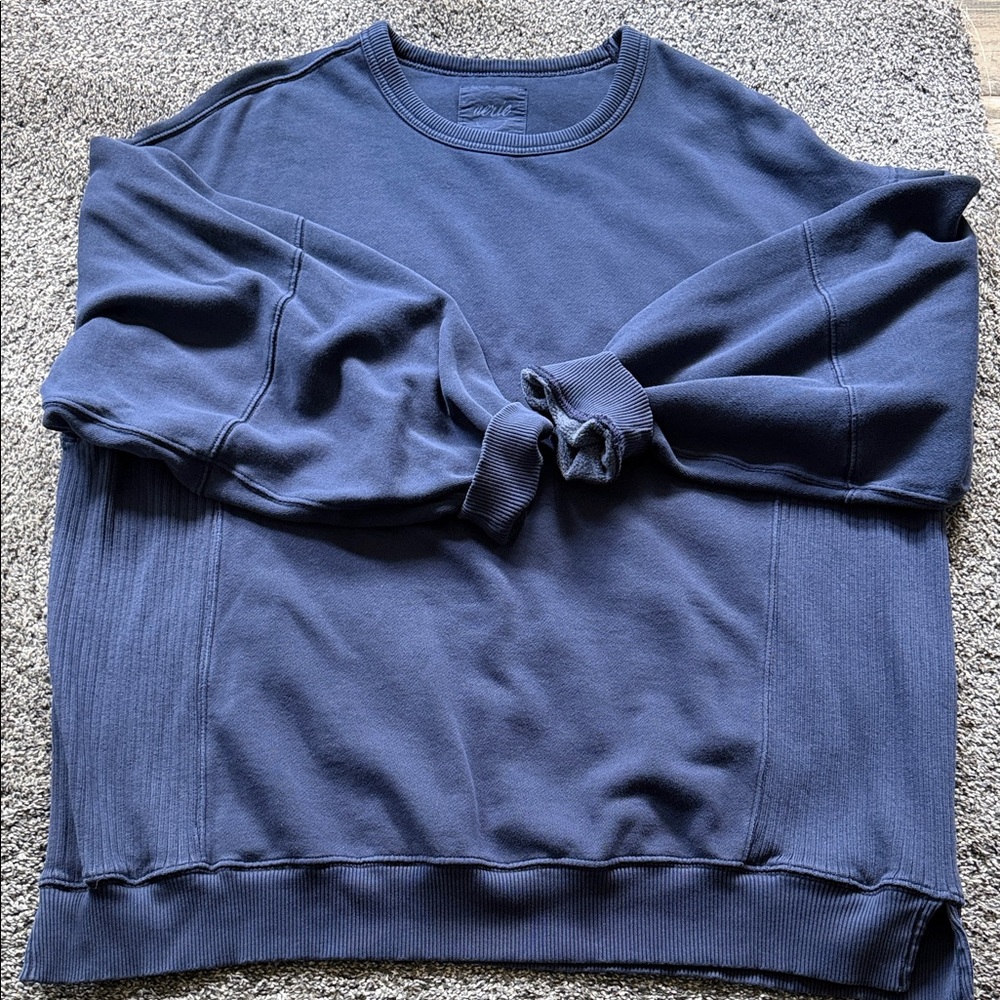 aerie Navy Blue Crewneck Sweater